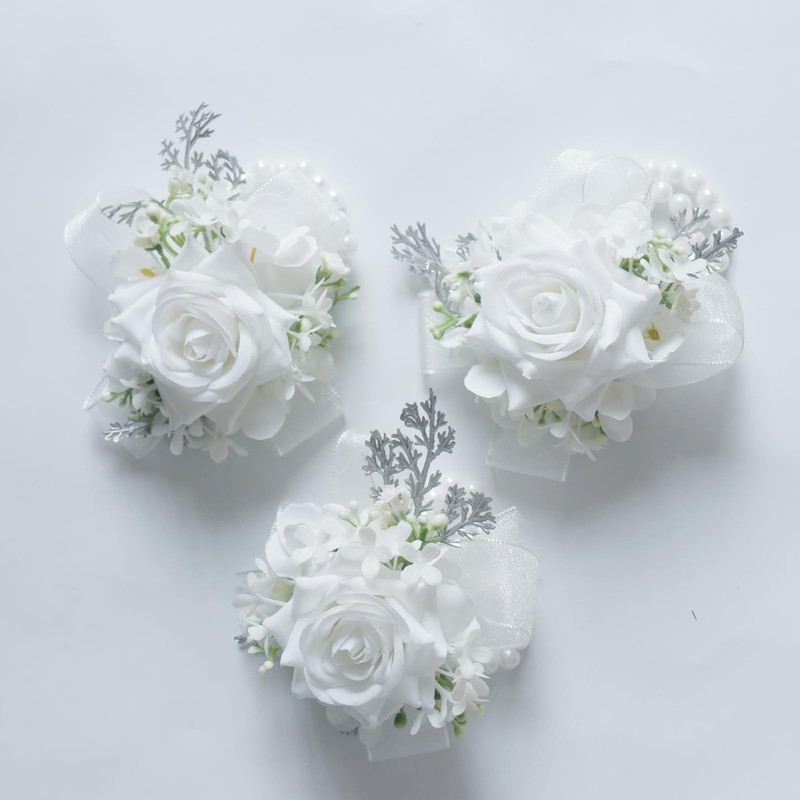 Mafeloe Boutonniere Corsage Set Artificial Flowers Accessories For Wedding Prom gallery