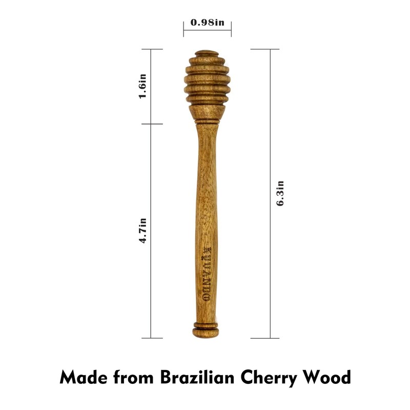 Brazilian Cherry Wood Honey Dipper - Durable & Warp-Resistant, Preserves Hone... gallery