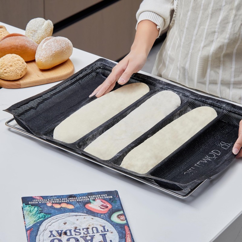 SIFLEMOD Silicone Baguette Mold - Non-stick Fench Bread Flexi Mesh Pan, Perfo... gallery