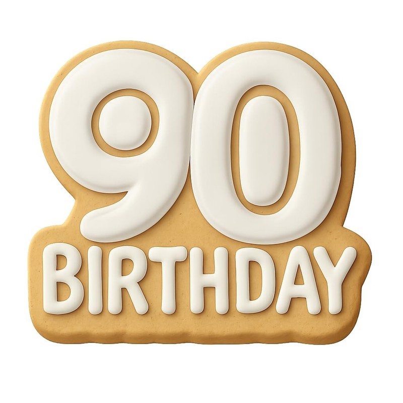 Minimalist 90th Birthday Cookie Cutter & Stamp, Fondant & Clay - 4x3.5 gallery