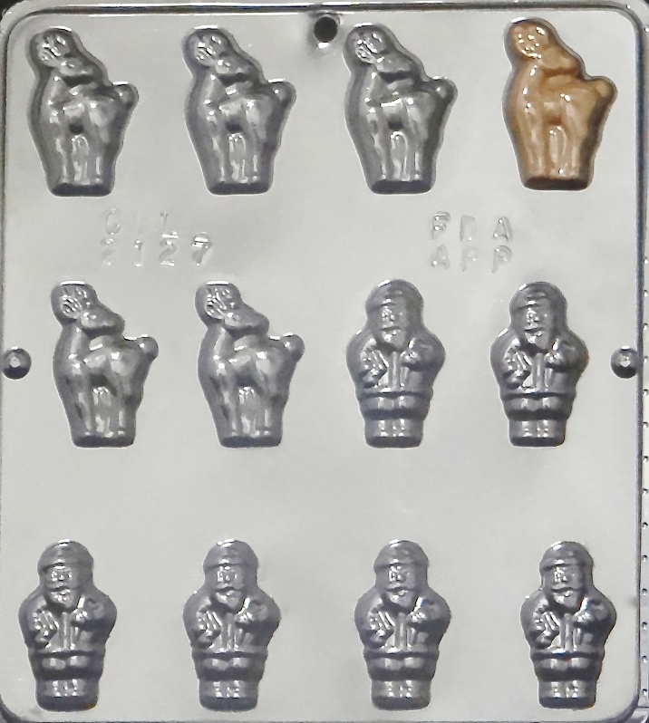 Deer, Santa Assortment Chocolate Candy Mold Christmas 2127 NEW