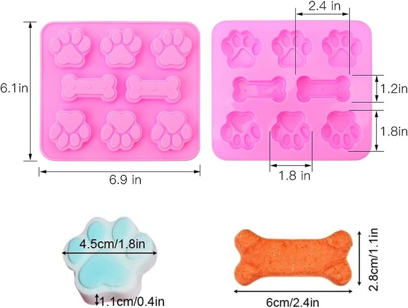 2 Pack Silicone Treat Molds for Dogs Safe for Oven Microwave and Dishwasher gallery