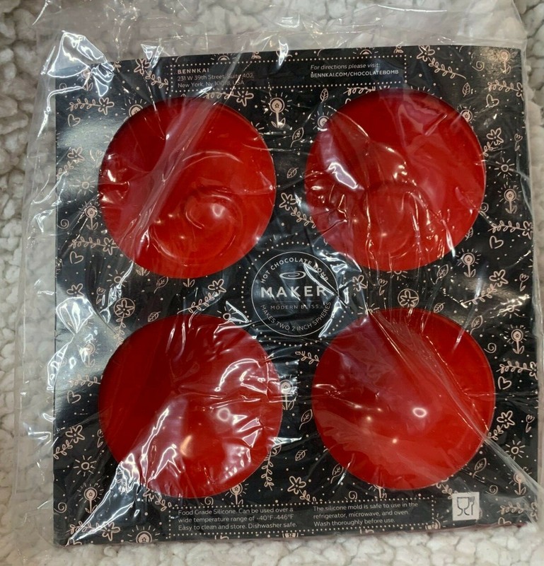 New Bennkai Hot Chocolate Swirl Bomb Maker Red Silicone Mold FabFitFun 2021