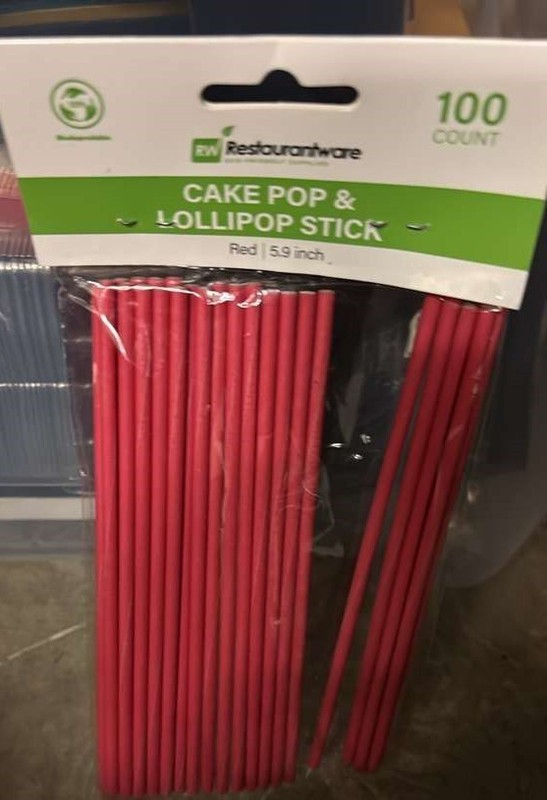Restaurantware Pastry Tek 5.9-Inch Red Paper Cake Pop & Lollipop Sticks (100 Cou gallery