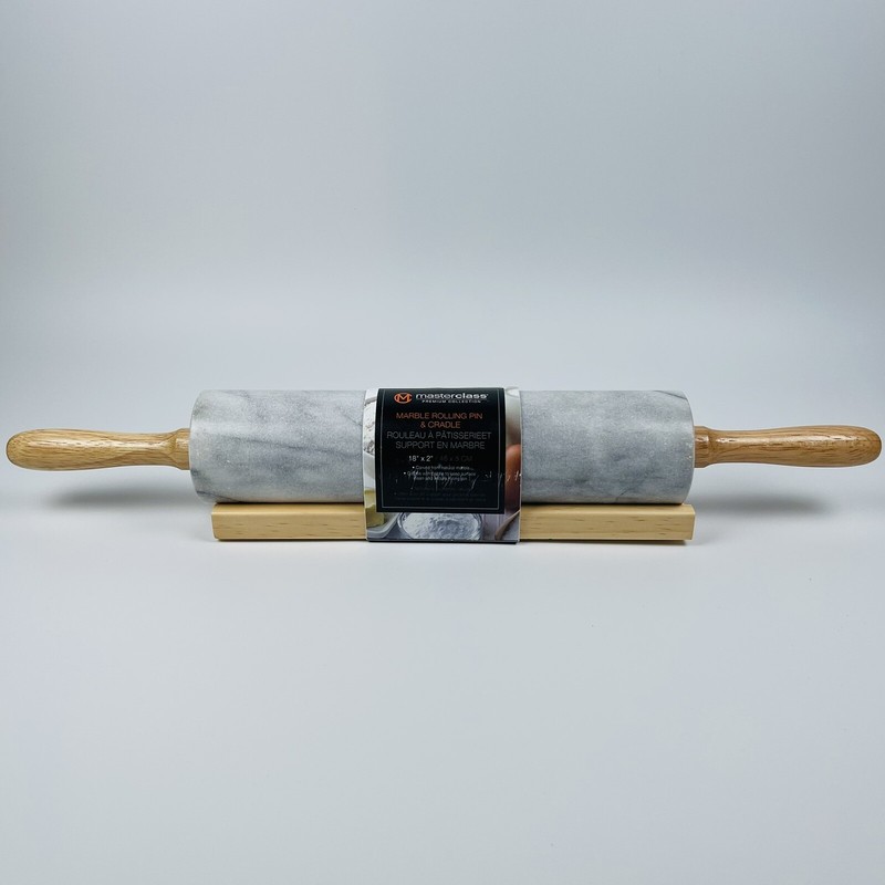 Masterclass Marble Rolling Pin & Cradle | Premium Collection | 18 in X 2 in NEW