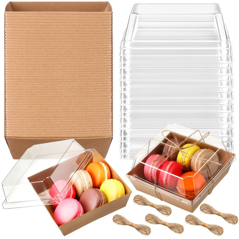 150 Pack Charcuterie Boxes with Clear Lids and Rope 4 Inches Cake Disposable …