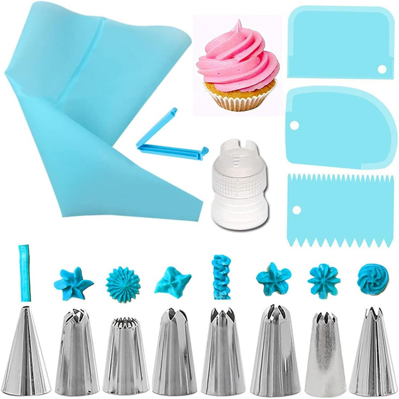 14 Pack Icing Piping Bags and Tips Set Cake Decoration Tools Kits Supplies Kitch