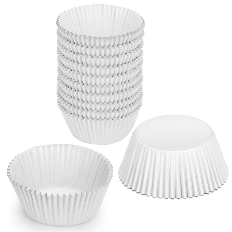 Gifbera White Metallic Foil Cupcake Liners Standard Size Baking Cups, 200-Count gallery