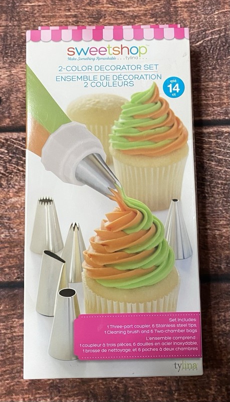 Sweetshop 2 Color Decorator Set (14 PC) New Includes Coupler, Tips, Brush & Bags
