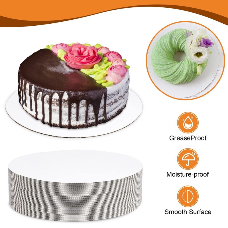 36-Packs Cake Boards 8 inch round，Cake Boards White Cake Board Rounds，White C... gallery