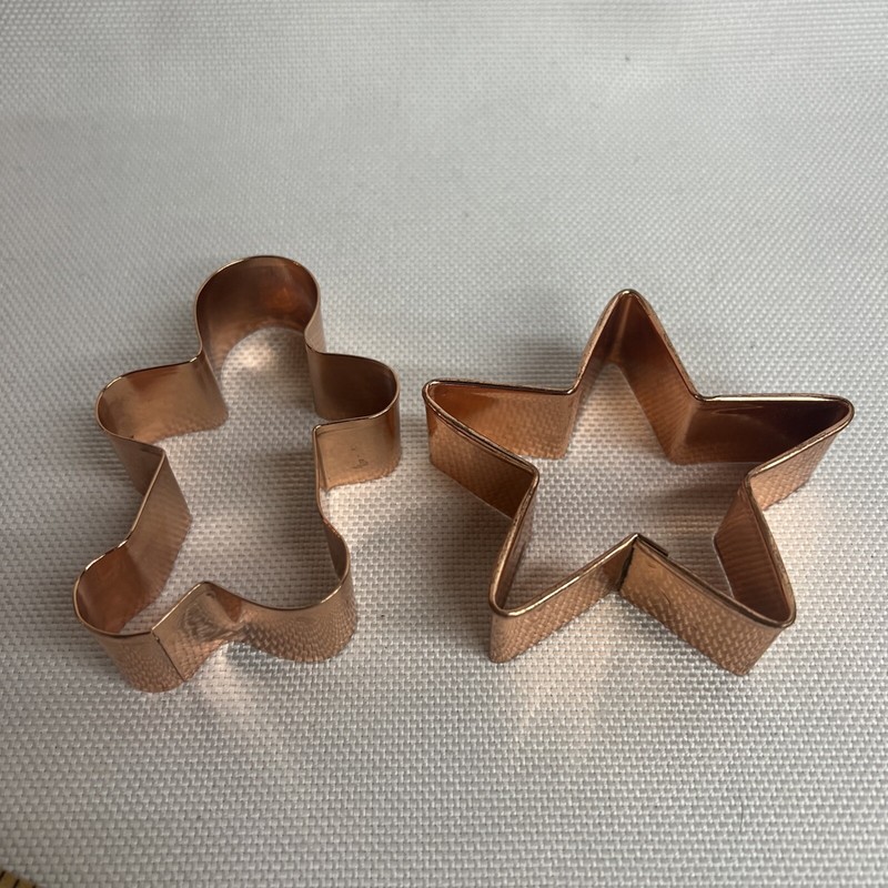 Heavy Duty Copper Cookie Cutters Lot Of 6 Gingerbread Star Angel Flower more gallery