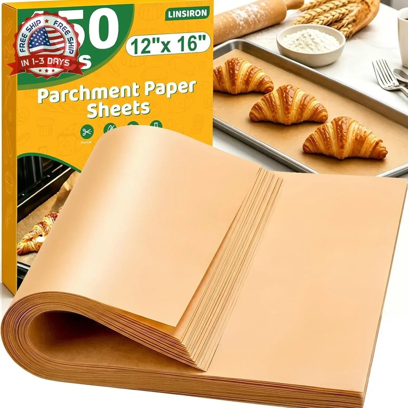 150 Pcs Parchment Paper Sheets for Baking,12×16 Inch Baking Paper | Unbleached N