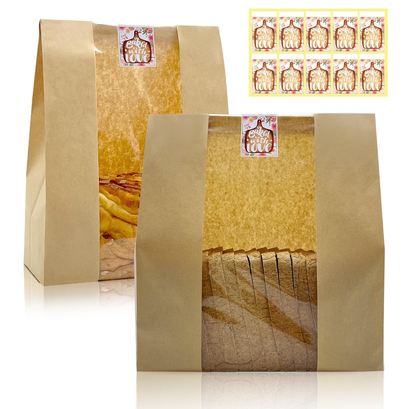 15.7×10.2×5.1in Extra Large Bread Bags for Homemade Bread with Window&Sticker…