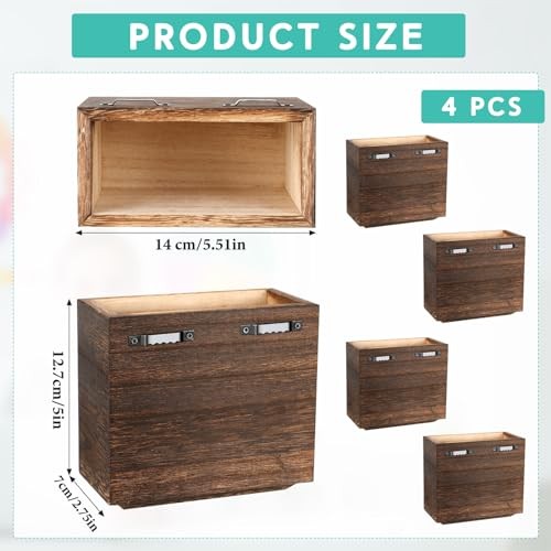 4 Pack Wood Wall Planters Natural Hanging Plant Pots 5.5 x 5 Inches Natural gallery