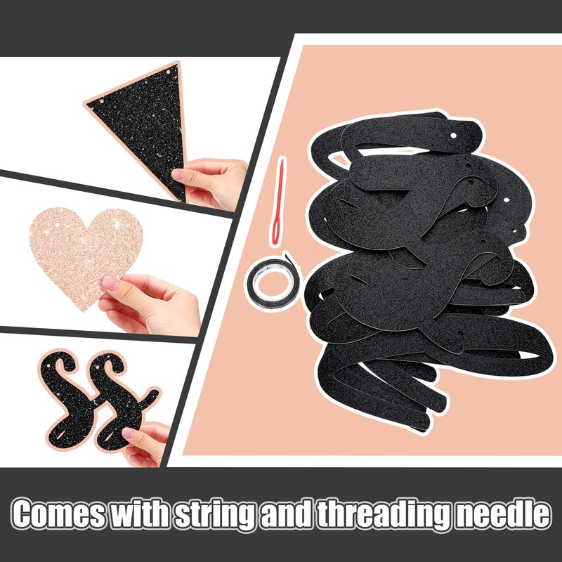 Boao 3 Pieces We Will Miss You Going 10.04 x 7.09 inches, Black, Rose Gold gallery