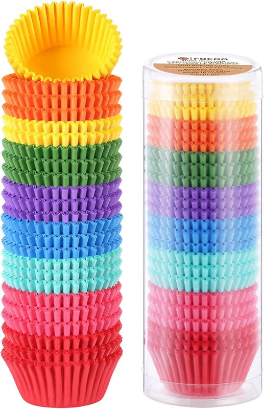 Colored Mini Paper Cupcake Liners Vibrant Muffin Baking Cups 400-Count