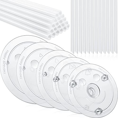 40 Plastic Cake Dowels & Separator Plates Set for Tiered Cakes - 20 Sticks, 15 C gallery