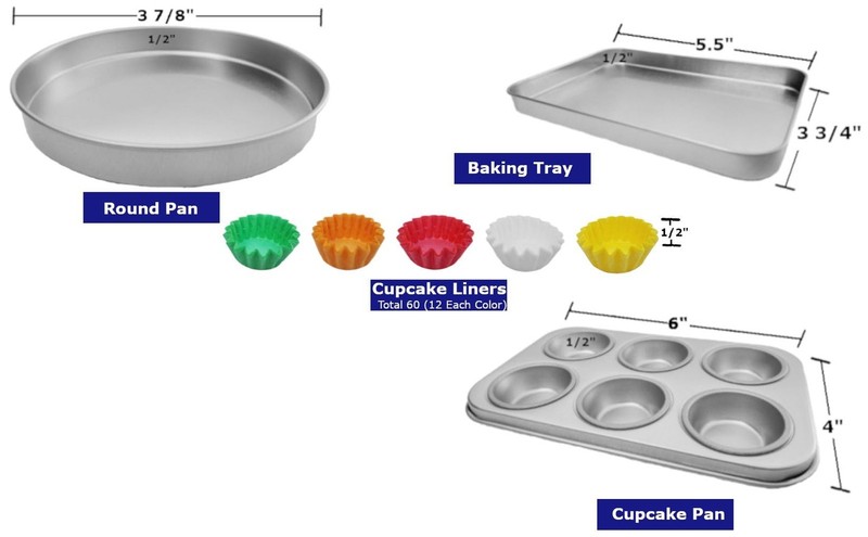 Pan Set Compatible with Easy Bake Ultimate Oven | Includes Cupcake 3, Silver gallery
