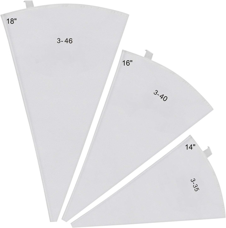 3 Pack Reusable Pastry Piping Bags, 14, 16, 18 Inch Canvas Cake Decorating Bags