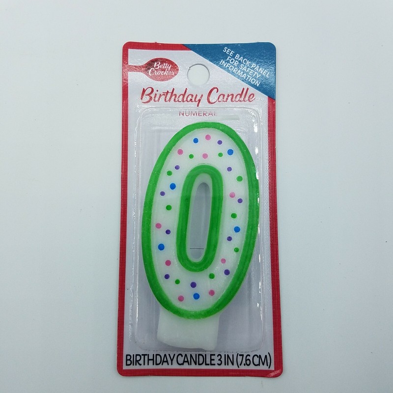 Betty Crocker Numeral Birthday Candle zero O 3" number (6) PACK FREE SHIPPING.. gallery