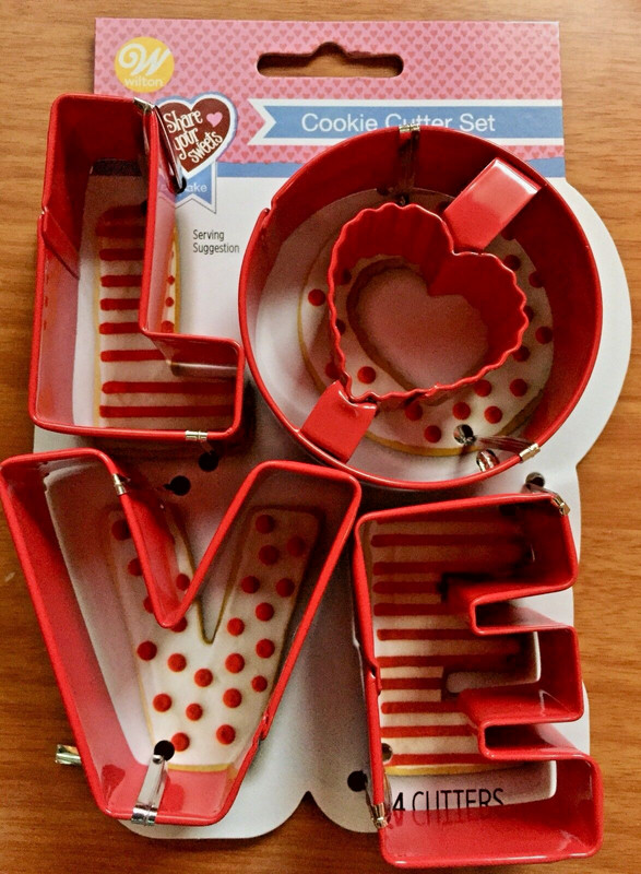 Wilton LOVE Metal 4 Piece Cookie Cutters Valentine Wedding Shower Party NEW Gift