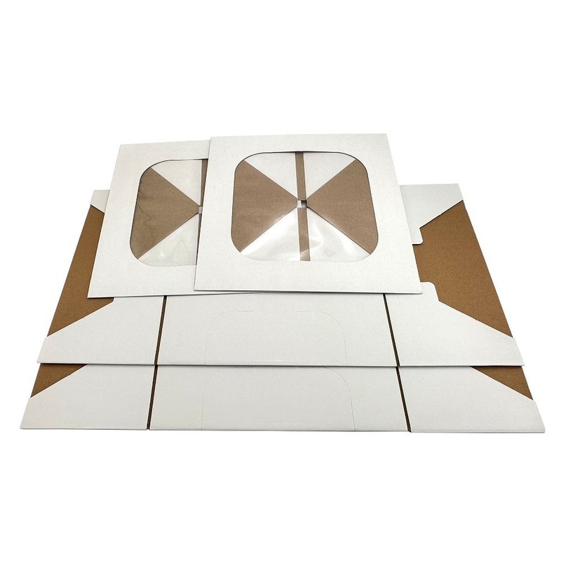 12x12x6 White Cake Boxes with Clear Window 2 Pack Pastry Bakery Shipping gallery