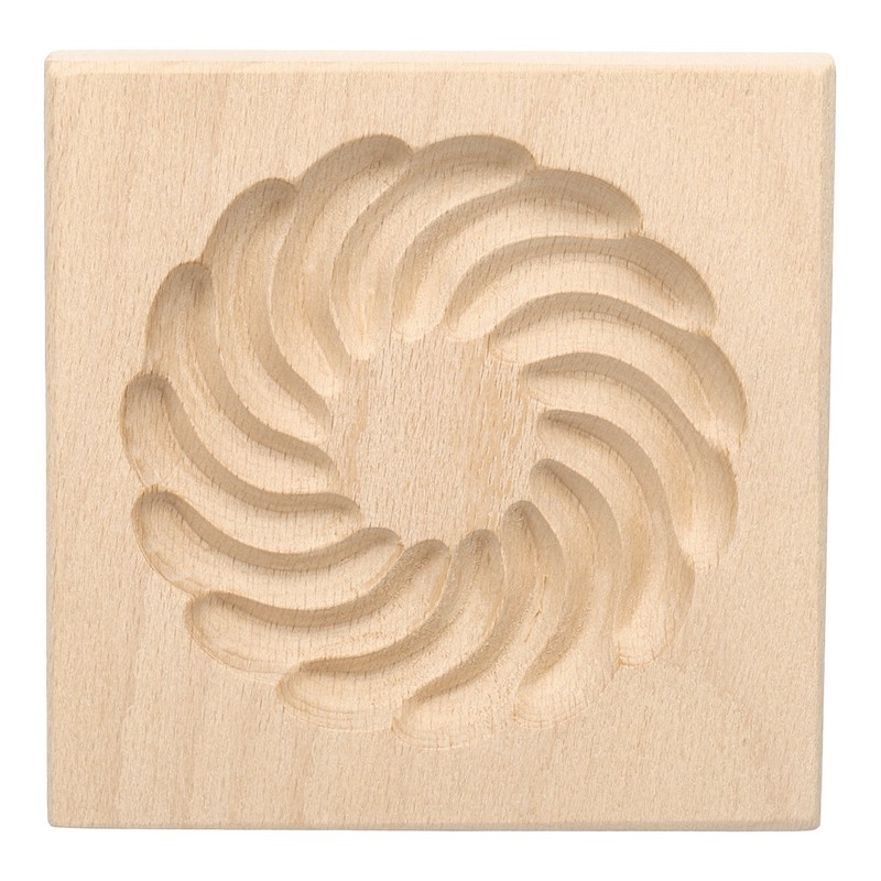 Wooden Cookie Mould 3.94″ x 3.94″ Wooden Cookie Biscuit Mould Rotating Carved