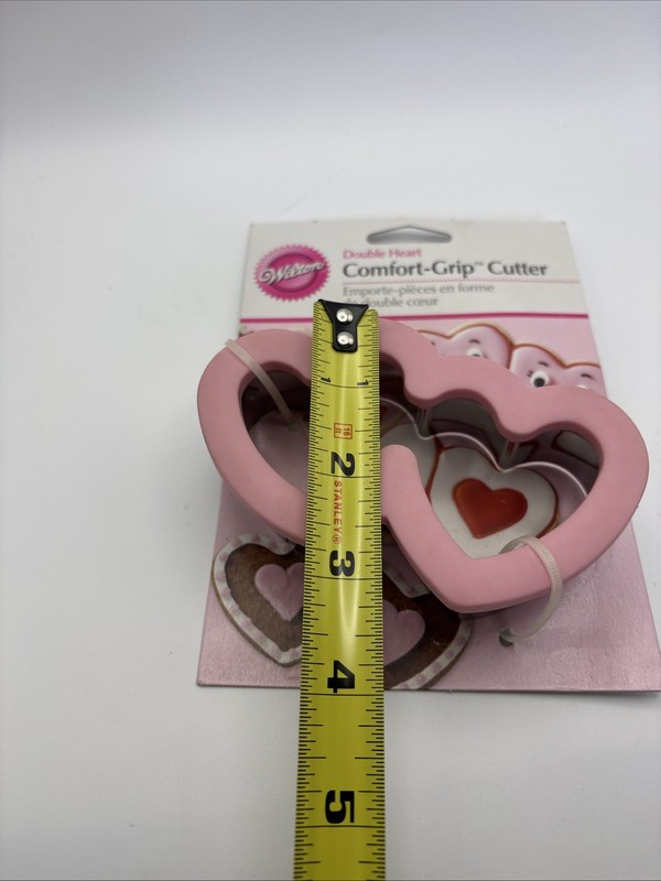 Wilton On Card Double Heart Valentines Day Wedding Comfort Grip Cookie Cutter gallery