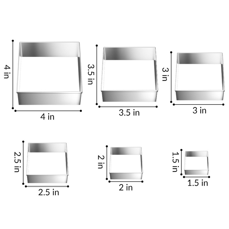 6PCS Square Cookie Cutter Set, Large Geometric Stainless Steel Baking Supplie... gallery