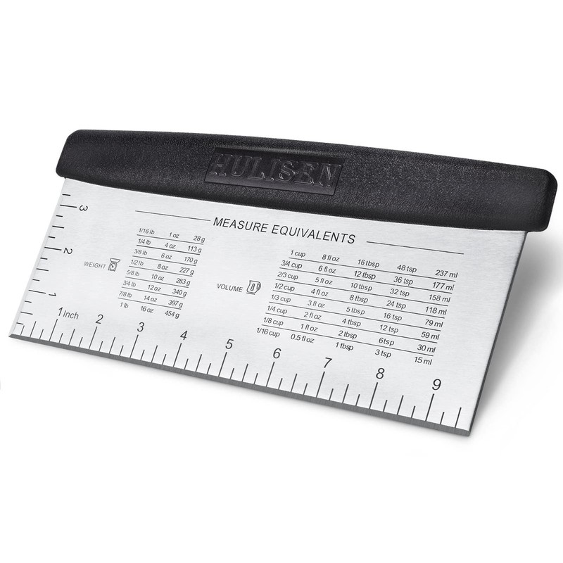 Large Bench Scraper for Baking, 10 inch Dough Pastry Scraper with Measuring S…