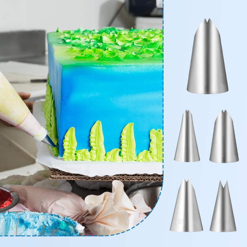 5 PCS Leaf Cake Piping Tips Shape Decorating Frosting Baking Tool Cupcakes gallery