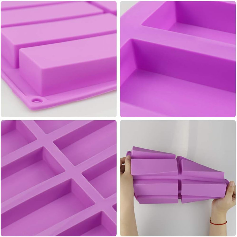 Palksky (2 Pcs) 8 Cavity Rectangle Granola Bar Silicone Mold/Nutrition/Cereal Ba gallery