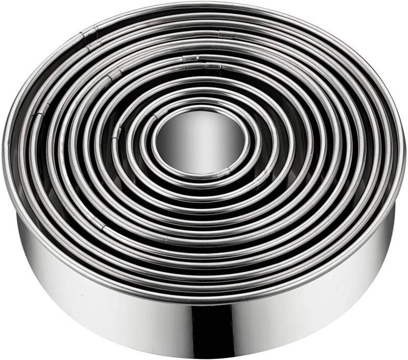 Round Cookie Biscuit Cutter Set, 12 Graduated Circle Pastry Cutters, Heavy Duty gallery