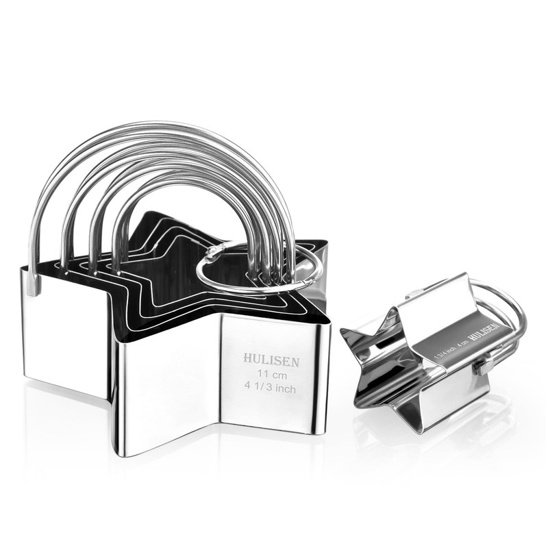Star Cookie Cutter Set (5 Pieces/Set), Stainless Steel Biscuit Cutter with Ha... gallery