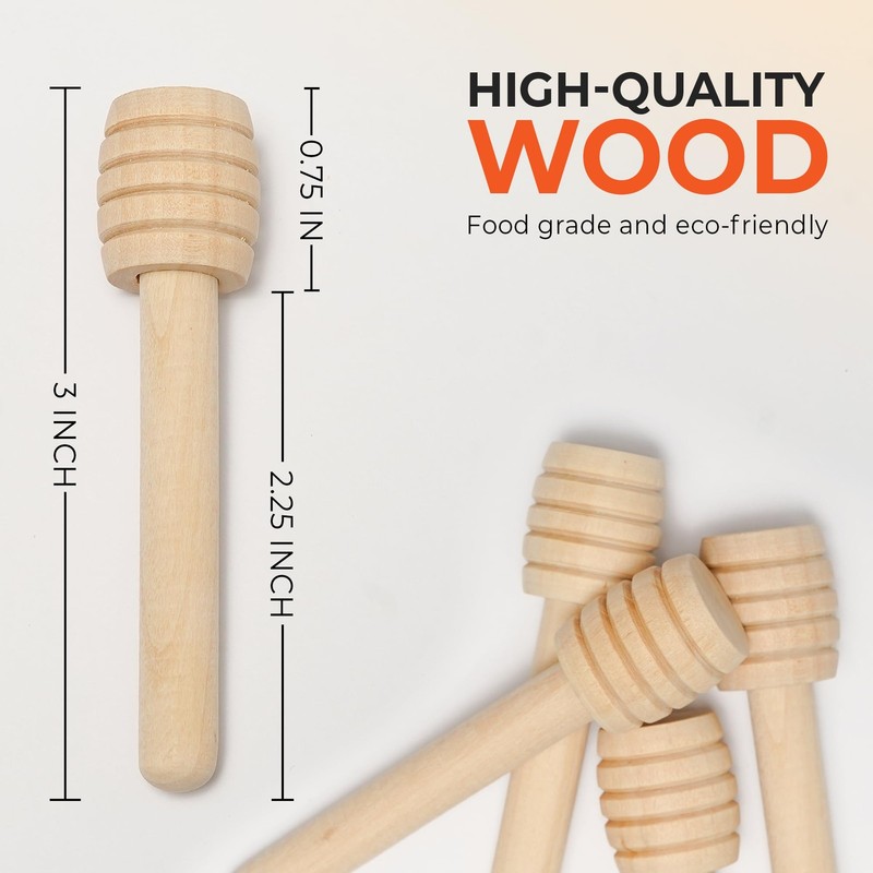 40 Pcs Honey Dipper Sticks Wooden Honey Dipper 3 Inch Mini Wooden Honeycomb Stic gallery