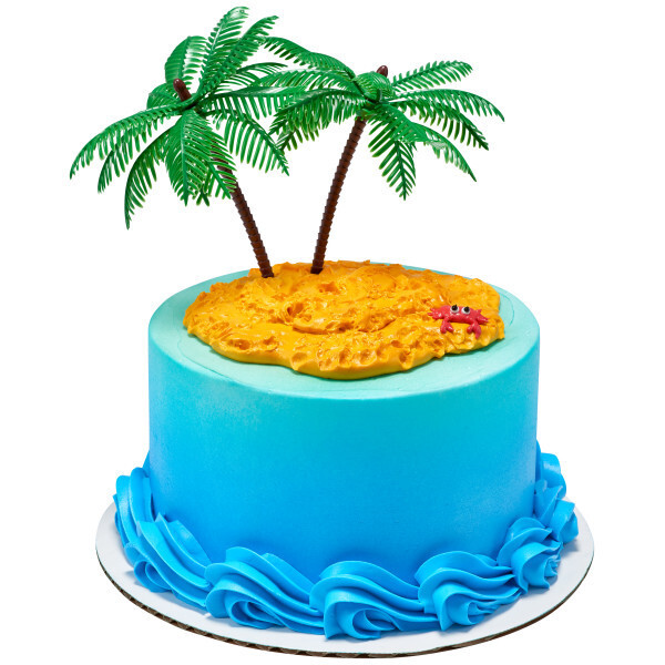 3 Large Palm Tree Cake Picks Topper Beach Ocean Luau Tropical Tiki Bday Party gallery