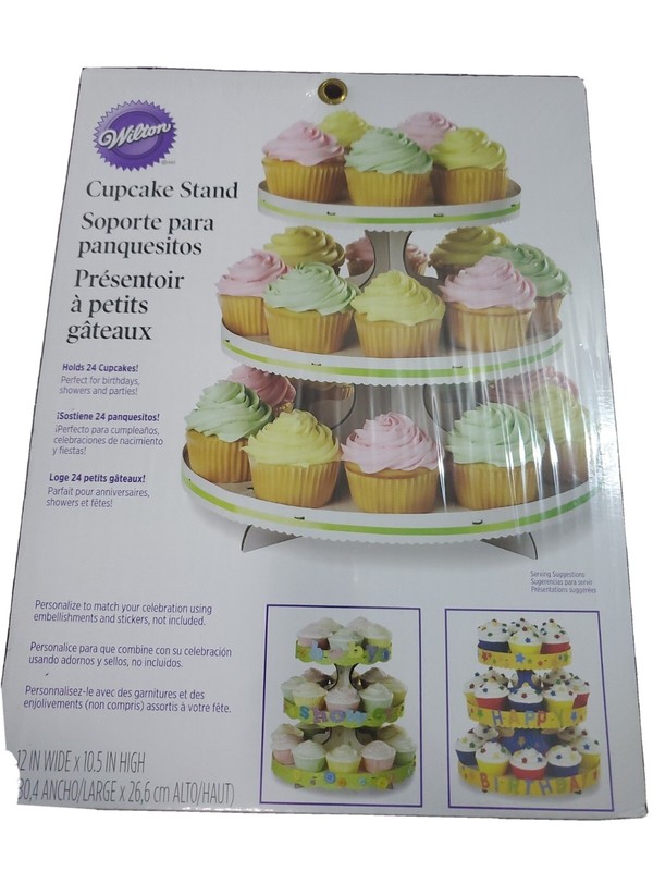 WILTON 3 TIER DESERT STAND DISPLAY DECORATE YOUR CUPCAKES YOUR WAY 24 CUPCAKES