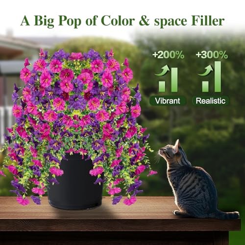 Bougainvillea Artificial Hanging Flowers Plants for Outdoors Pink + Purple gallery