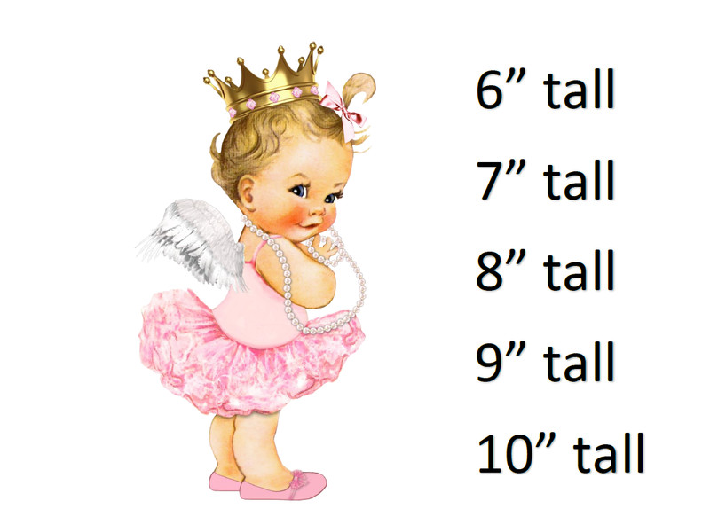 Pink Princess Ballerina Baby Girl Cake Edible Image,Pink Vintage Baby Girl