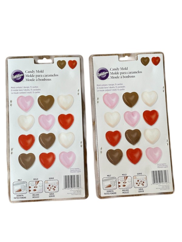 Wilton 15 Cavity Hearts Candy Mold, #2115-1712 – Melt Mold Love Lot of 2