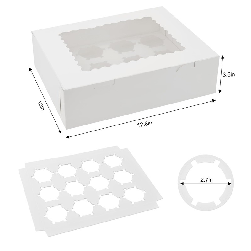 24 Sets 12 Count Cupcake Containers Boxes Window Carrier 12.8x10x3.5 Inch gallery