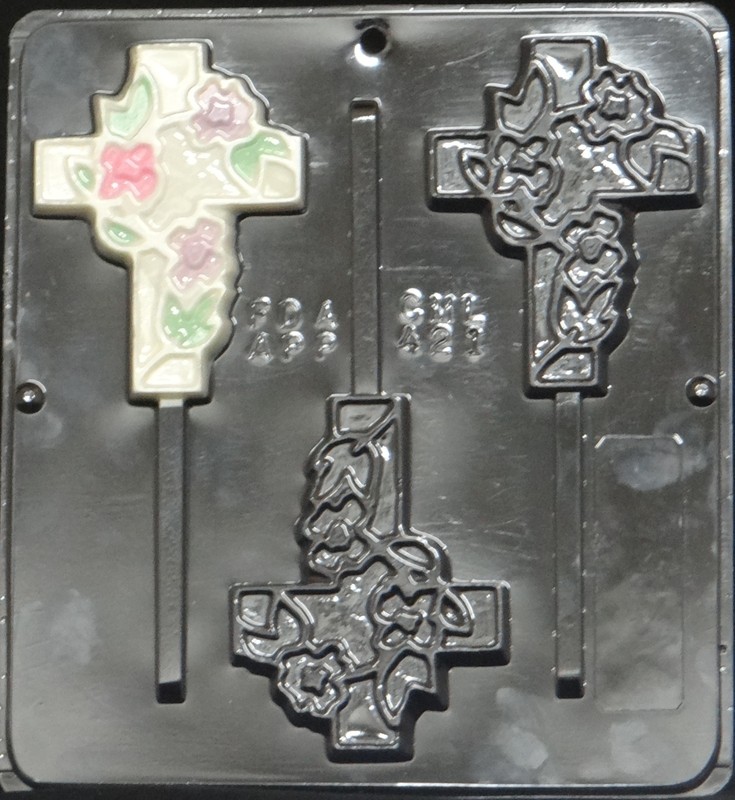 Cross Pop Lollipop Chocolate Candy Mold Religious 421 NEW