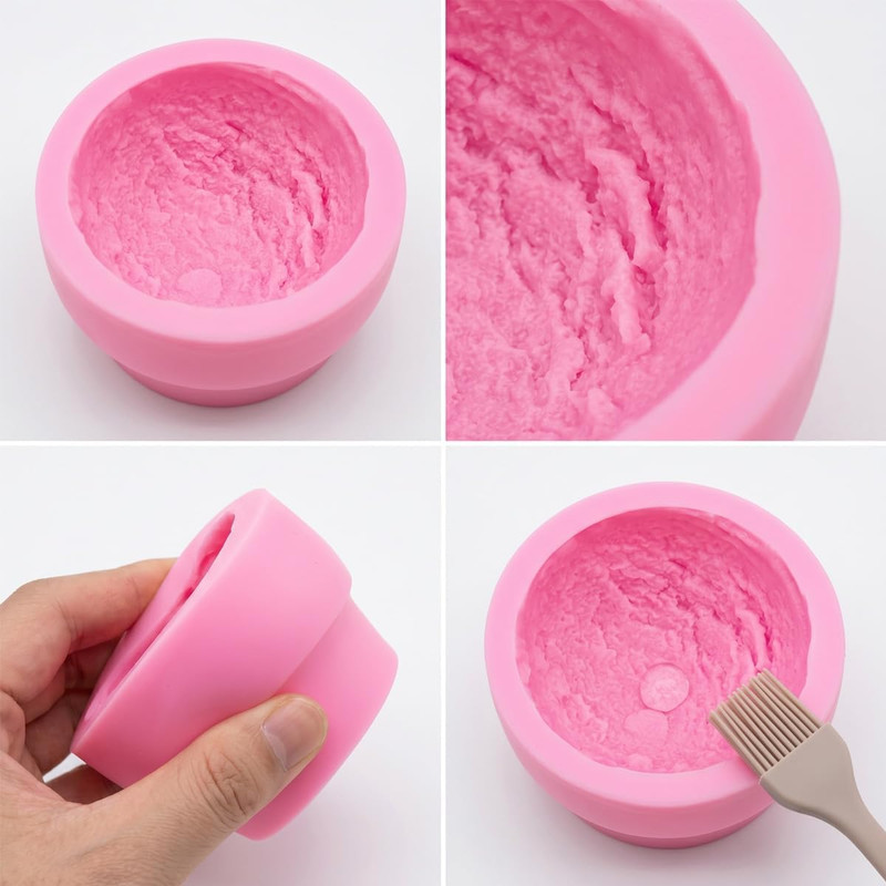 Kuuguu 3 PCS 3D Ice Cream Ball Shape Silicone Molds Semi Sphere Mold Cookie Past gallery