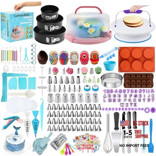 678pcs Cake Decorating Kit,Baking Supplies with Decorating Tools,Cake Blue