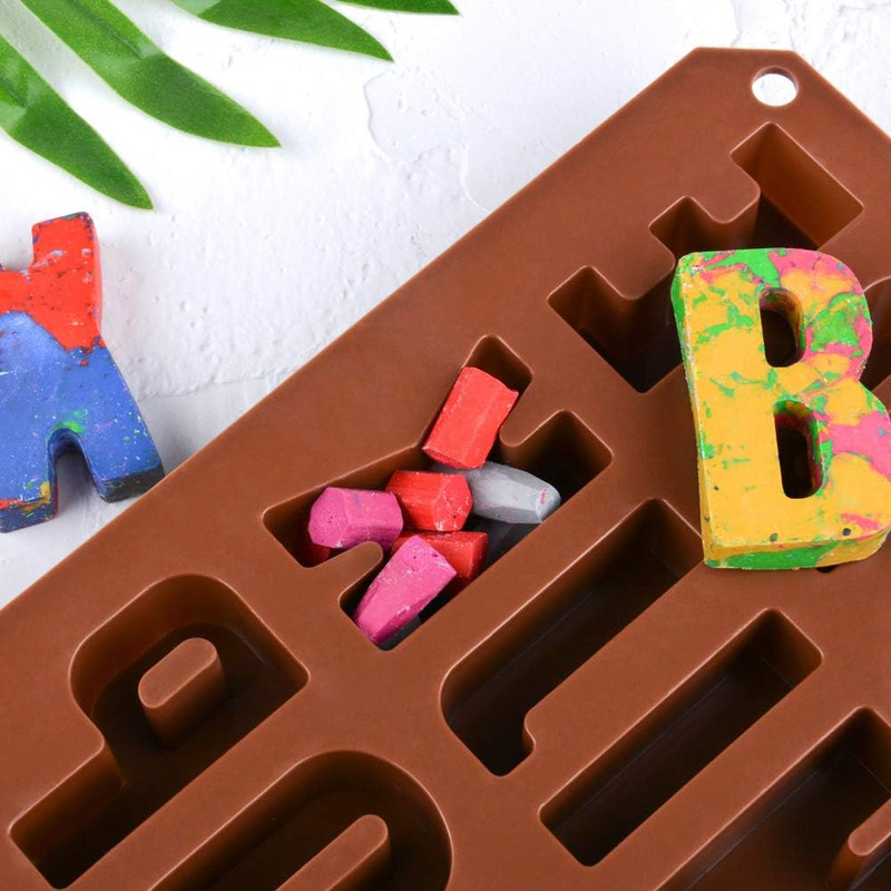 2Pcs Large Letter Molds Silicone Alphabet Mold for Crayon, Cake Baking Decor (2) gallery