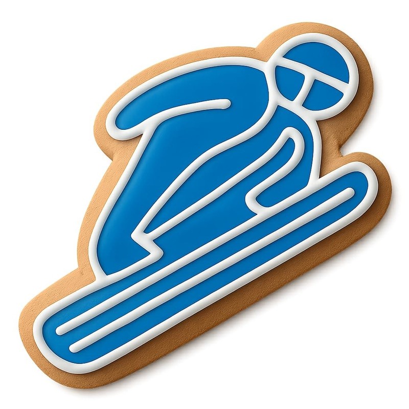 Ski Jumping Silhouette Cookie Cutter & Stamp, Fondant & Clay - 4x2.4 gallery