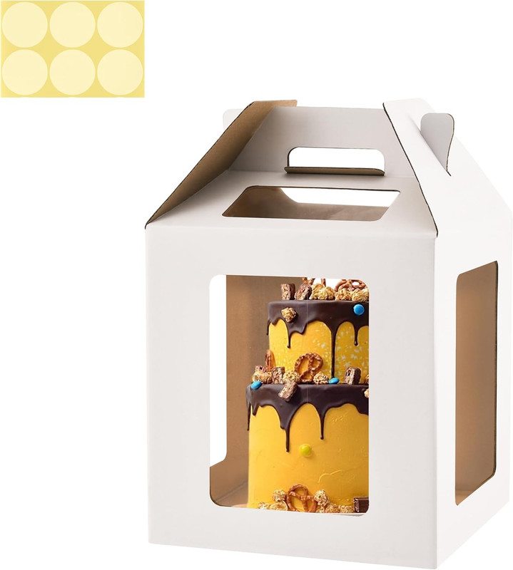 Cake Boxes with Handles and Windows 12x12x12 Inches for Tiered Cakes or Takeout