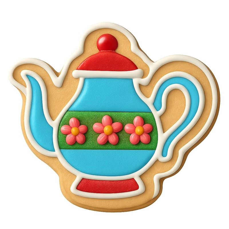 Antique Teapot Cookie Cutter & Stamp, Fondant & Clay - 4x3.5 gallery