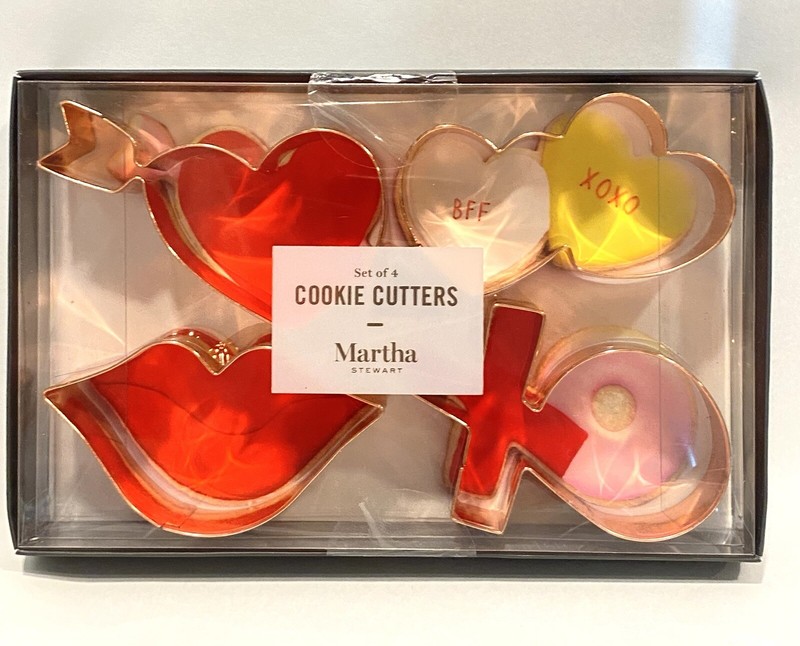 Martha Steward Valentine Love Copper Cookie Cutters Boxed Set of 4