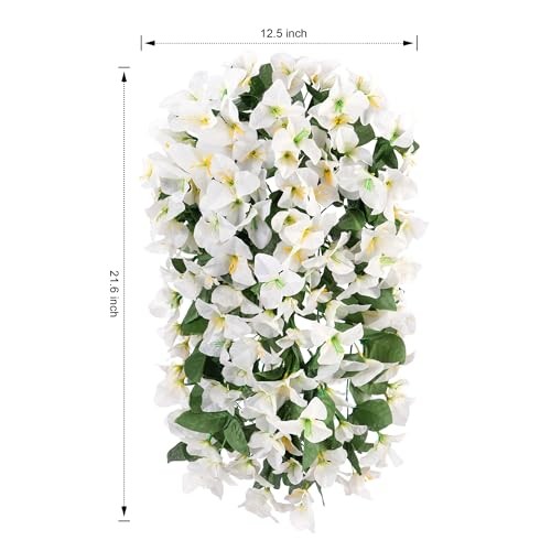 Bougainvillea Artificial Hanging Flowers Plants for Outdoors Decoration, White gallery